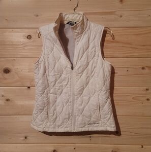 Eddie Bauer Women's Quilted Vest Cream Size M 19x24